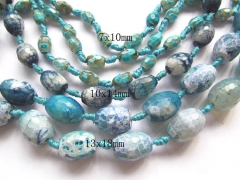 wholesale 7x10-13x18mm 5strands gergous natural agate bead rice egg faceted multicolor crystal jewel