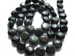 high quality LOT genuine rainbow obsidian roundel coin disc jewelry beads 8mm---5strands16"/per