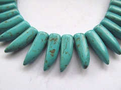 Black Friday Sales 20% 30-40mm full strand turquoise beads sharp spikes horn chili blue white lapis
