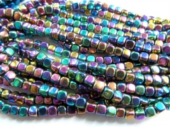 2strands 2mm 3mm 4mm high quality hematite bead square box cubic nugget crab matt assortment jewelry