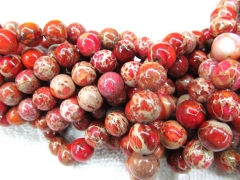 high quality 4mm 5strands 16inch, round ball golden oranger red veins multicolor mixed sea sediment 