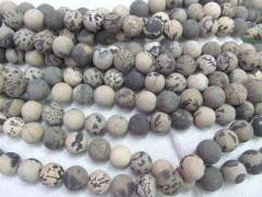 2strands 6-16mm Genuine Brown Ocean Jasper stone Round Ball matte crab grey coffee wood Japser loose