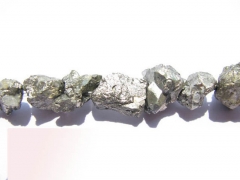 genuine pyrite beads 10-14mm ,high quality nuggets freeform chips irregular gold iron beads --2stran