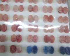 AA grade 24pcs 8-14mm Calibrated Druzy Cabochon oval egg pink blue gold champagne white silver mixed