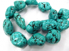 high quality 18-25mm 16inch Turquoise semi precious nugget freeform blue green jewelery bead