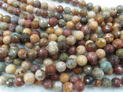 wholesale natural crazy agate bead round ball faceted multicolor jewelry beads 10mm--5strands 16inch