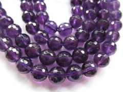 AA grade crystal amethyst quartz beads, 12mm 16inch strand,round ball faceted jewelry beads