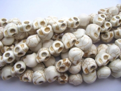 FREE SHIP--- turquoise beads skeleton skull white multicolor assortment jewelry beads 10x12mm--5stra