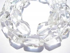AA GRADE genuine rock crystal beads natural clear white rock quartz nuggets freeform faceted beads 1