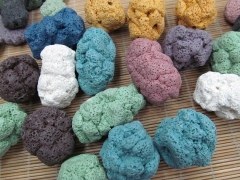 Wholesale 12pcs 25-50mm Lava Volcanic Gem Nuggets Freeform Slab Cream white Dark Green Royal Blue Pi