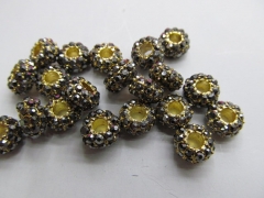 high quality 8x10mm 50pcs metal &czech rhinestone spacer silver gold gunmetal grey assortment jewelr