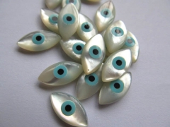 top quality horse eye natural shell MOP mother of pearl white turquoise blue evil mixed cabochons be