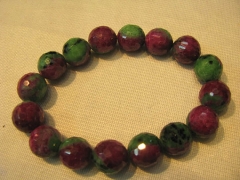 high quality genuine ruby zoisite epidote gemstone round ball handmade jewelry bead bracelet 12mm 8i