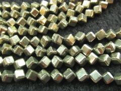 genuine Raw pyrite 2strands 4-10mm Cube iron golden grey box square diameter gleaming pyrite beads