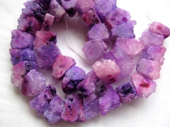 sale Druzy quartz titanium crystal 20-35mm freeform nuggets slab purple red assortment charm beads