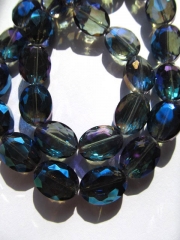 batch crystal like charm craft bead oval egg faceted blue AB mystic assortment jewelry beads 10x14mm