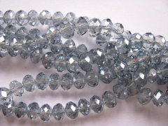 wholesale crystal like charm craft bead rondelle abacus faceted grey assortment jewelry beads 6x10mm