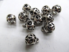 high quality lot 8mm 100pcs vitiage Bail filigree finding metal round ball charm earring jewelry fin