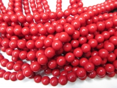 high quality 8mm 10strands calsilica turquoise semi precious round ball hot red assortment jewelry b
