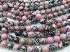 bulk high quality genuine rhodonite gemstone 12mm 5strands 16inch strand ,high quality round ball pi