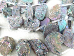 wholesale 20-40mm full strand Druzy Agate Nugget Stone freeform nuggets spikes mixed charm jewelry b