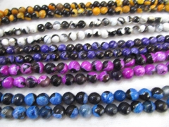 Coffee black agate--5strands 4-14mm Agate for making jewelry faceted round ball sapphire blue purple