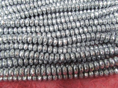 wholesale bulk hematite beads 4x6mm 5strands 16inch strand,round rondelle abacus silver black mixed 