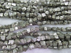 wholesale bulk 6-10mm 10strands genuine pyrite beads, nuggets freeform squaredelle irregular gold ir