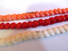 high quality lots 5strands 7-8mm ocean coral round roundel disc white red oranger assortment jewelry