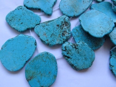 Top Drilled -- 18-80mm full strand high quality turquoise DIY beads Freeform slab blue green Pendant