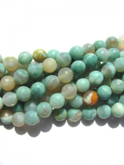 2strands 8-12mm gergous fire agate bead round ball faceted dark green white assortment jewelry beads