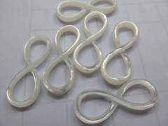 12pcs 6x16mm handmade genuine MOP shell gergous mother of pearl eight knot carved twisted jewelry be