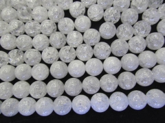 AA grade 4-16mm genuine white quartz beads round ball matt crab cracked crystal gergous jewelry bead