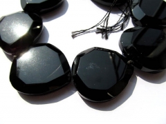 30x40mm full strand Genuine Brazil Agate gemstone drop heart love drop faceted black jet jewelry bea