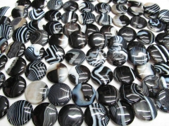 high quality 30mm 2strands natural Black brown sardonyx gemstone coin disc jewelry bead