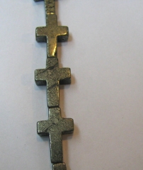 2strands Natural Raw pyrite crystal cross pyrite iron gold pyrite beads 8x8 10x10 9x11mm