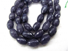 5strands Sapphire blue Jade Rice Faceted Beads Supplies Oval Beads Spacer beads for Jewelry Making 4
