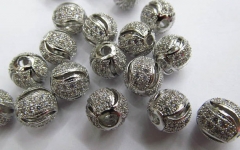 AAA grade 12mm 20pcs pave metal spacer &cubic zirconia crystal gundmtal crimson oranger jewelry bead