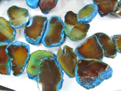 genuine agate Gems 20-60mm full strand slab freeform nugget aqua blue brown coffee mixed pendant bea