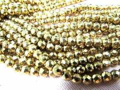 3-12mm 5strands high quality hematite beads round ball gold silver black mixed faceted gemstone