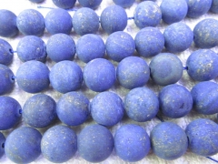 Wholesale 2strands 6 8 10 12 14 16mm genuine Lapis Lazulie DIY beads Round Ball Matte blue gold loos
