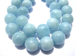 Genuine Aquamarine Beryl gemstone high quality Round Ball Blue jewelry beads 4 6 8 10 12 14 16mm ful