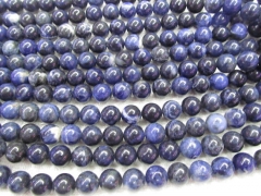 free ship--2strands 4 6 8 10 12 14 16mm natural Sodalite Round Ball blue Loose Bead