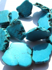 2strands 16inch 25-50mm Turquoise gergous, Magnasite slab freeform blue green jewelry beads