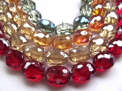 5strands 10x14-25x35mm wholeasal discount crystal like charm craft bead oval egg faceted multicolor 