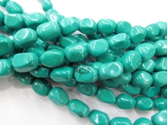 high quality 10x14mm 16inch turquoise beads nuggets barrel faceted green blue tibetant jewelry beads