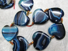 5strands 40mm agate bead heart peach blue yellow red assortment jewelry pendant