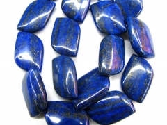 Unique 2strands 10x18mm genuine Lapis Lazuli Gemstone rectanlge lapis ,diamond moon blue gold loose 