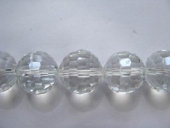 5strands 16mm crystal like charm craft bead round ball faceted clear white assortment jewelry beads