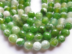 free ship--lots 8mm 5strands fire agate bead round ball faceted green assortment jewelry beads